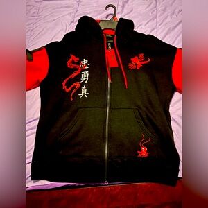 Hot Topic Mulan Patchwork Zip Up Hoodie